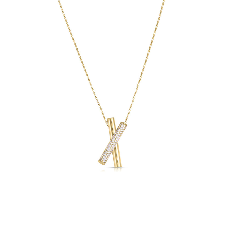 Roberto Coin 18K Yellow Gold Domino Collection Diamond Necklace