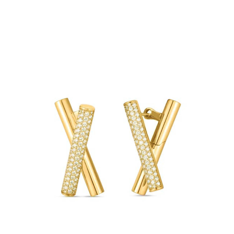 Roberto Coin 18K Yellow Gold Domino Collection Diamond Earrings