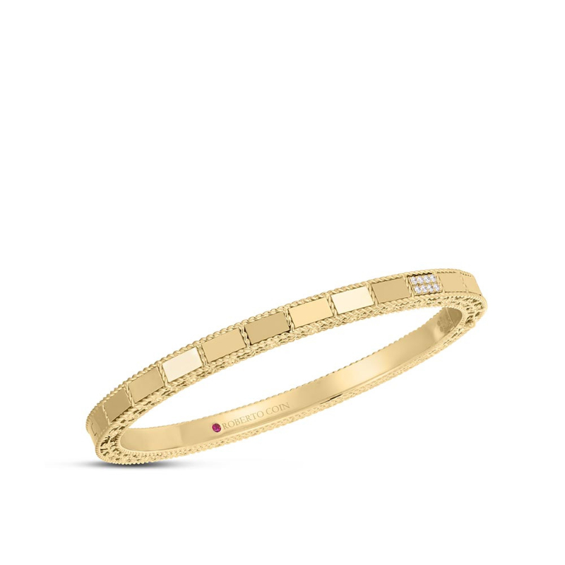 Roberto Coin 18K Yellow Gold Art Deco Gold Bangle Bracelet