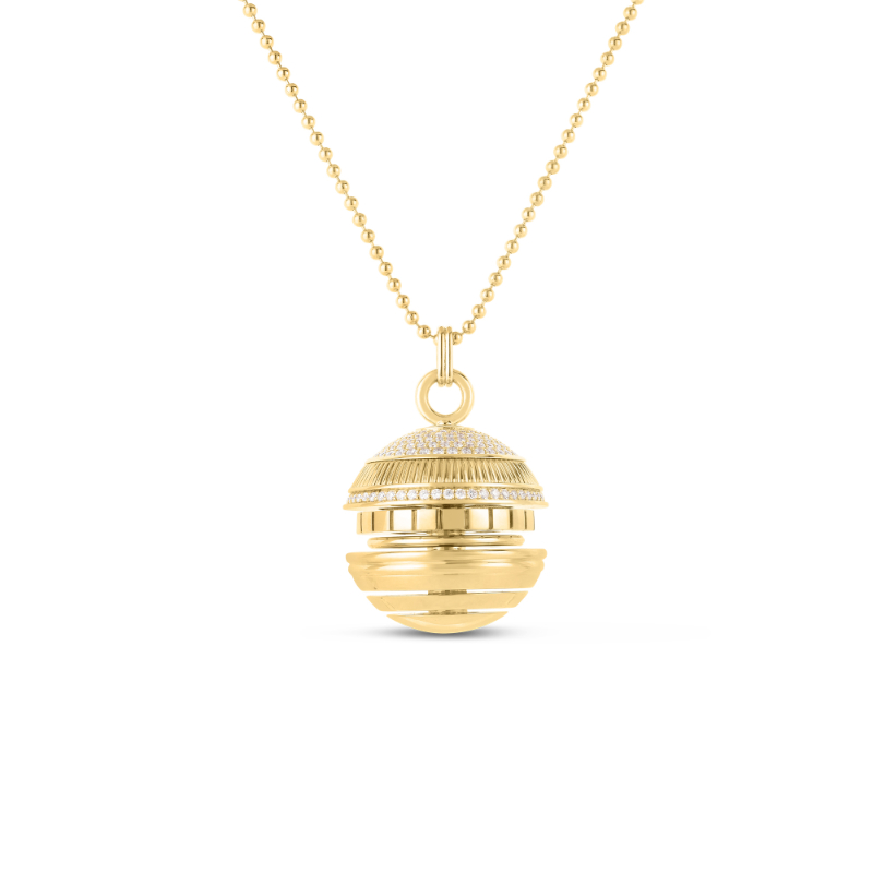 Roberto Coin 18K Yellow Gold Mosaic Bead Diamond Pendant Necklace