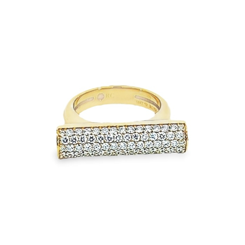 Roberto Coin 18K Yellow Gold Domino Diamond Bar Ring