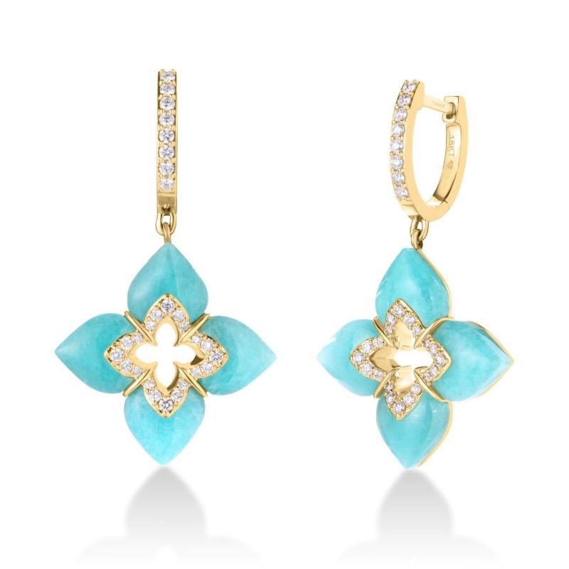 Roberto Coin 18K Yellow Gold Venetian Princess Color Flower Drop Earrings