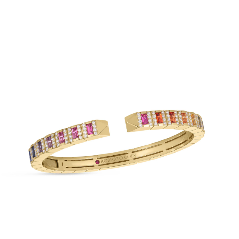 Roberto Coin 18K Yellow Gold Obelisco Rainbow Bangle