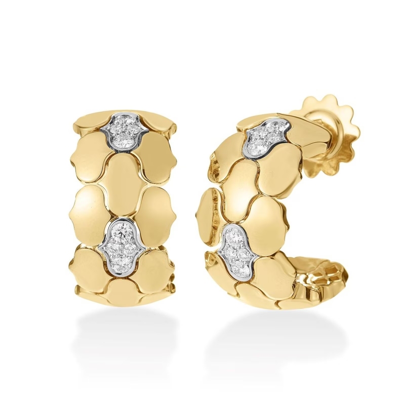 Roberto Coin 18K Yellow Gold and 18K White Gold Cobra Hoop Earrings