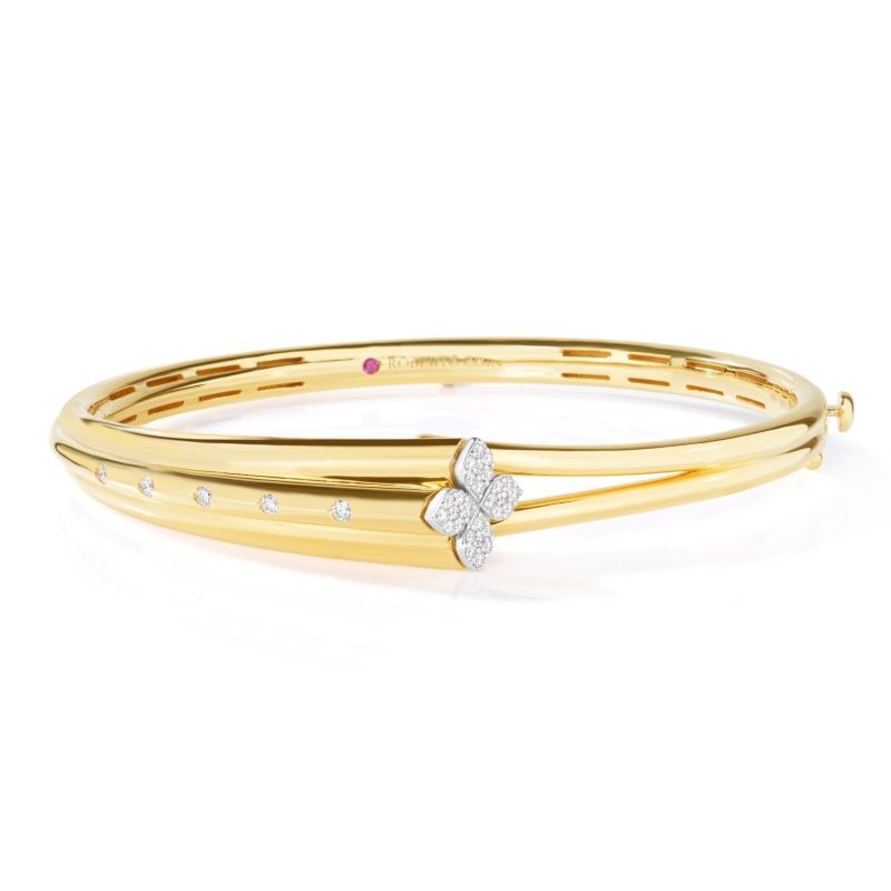 Roberto Coin Love in Verona 48x58mm Flower Bangle Bracelet