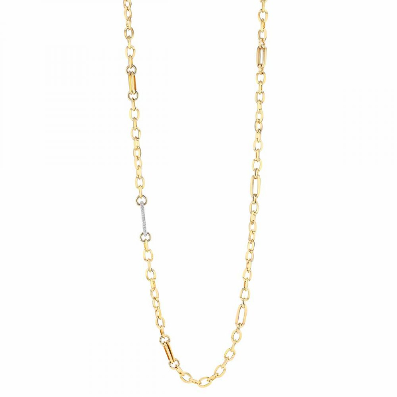 Roberto Coin 18K Yellow And White Rhodium Plated Gold Designer Gold Link Chain