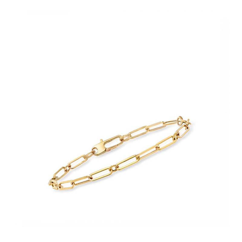 Yellow Gold Letter Single Micro Pave Bracelet 6Q52DUY-150N