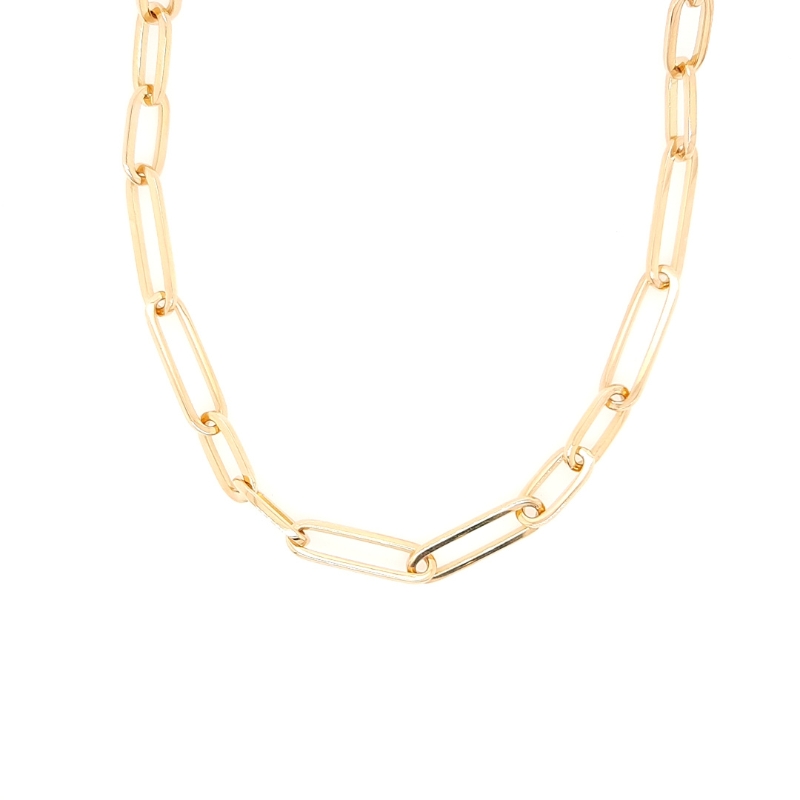 Roberto Coin 18K Yellow Gold Designer Gold Alternating Oval Link Paperclip Chain