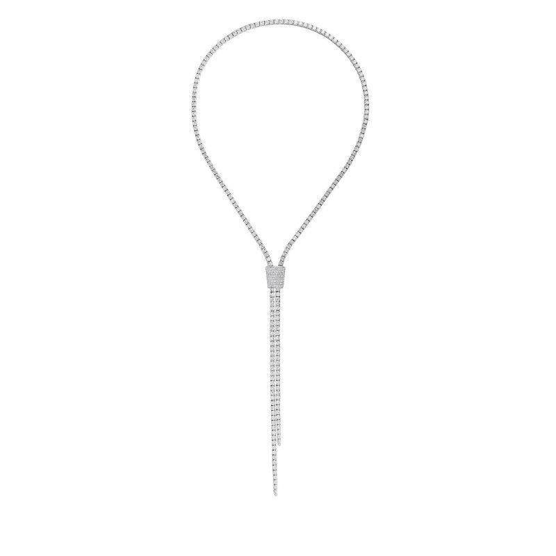 Roberto Coin 18K White Gold Zipper Double Lariat Necklace