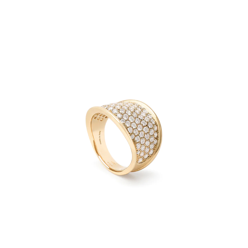 Marco Bicego® Lunaria Collection 18K Yellow Gold and Diamond Pavé Small Ring