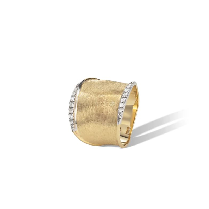 Marco Bicego 18K Yellow And White Gold Rhodium Plated Lunaria Medium Ring