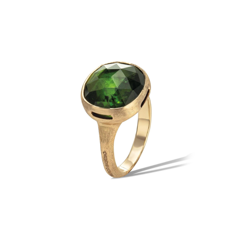 Marco Bicego 18k yellow gold Jaipur green tourmaline ring, size 7