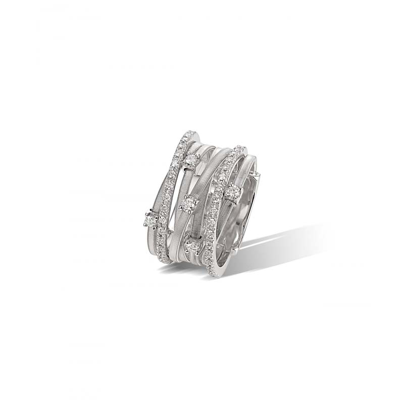 Marco Bicego Goa Seven Strand Diamond & Pave Ring In White Gold