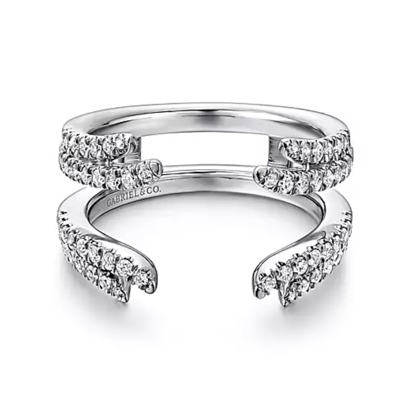 Gabriel & Co 18K White Gold Rhodium Plated Contemporary Diamond Anniversary Band Enhancer