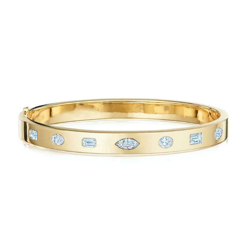 Kwiat Stackable Bangle Fancy Diamonds Gold