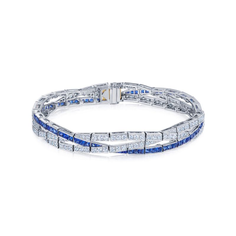 Kwiat Braided Line Bracelet with Diamonds and Sapphires
