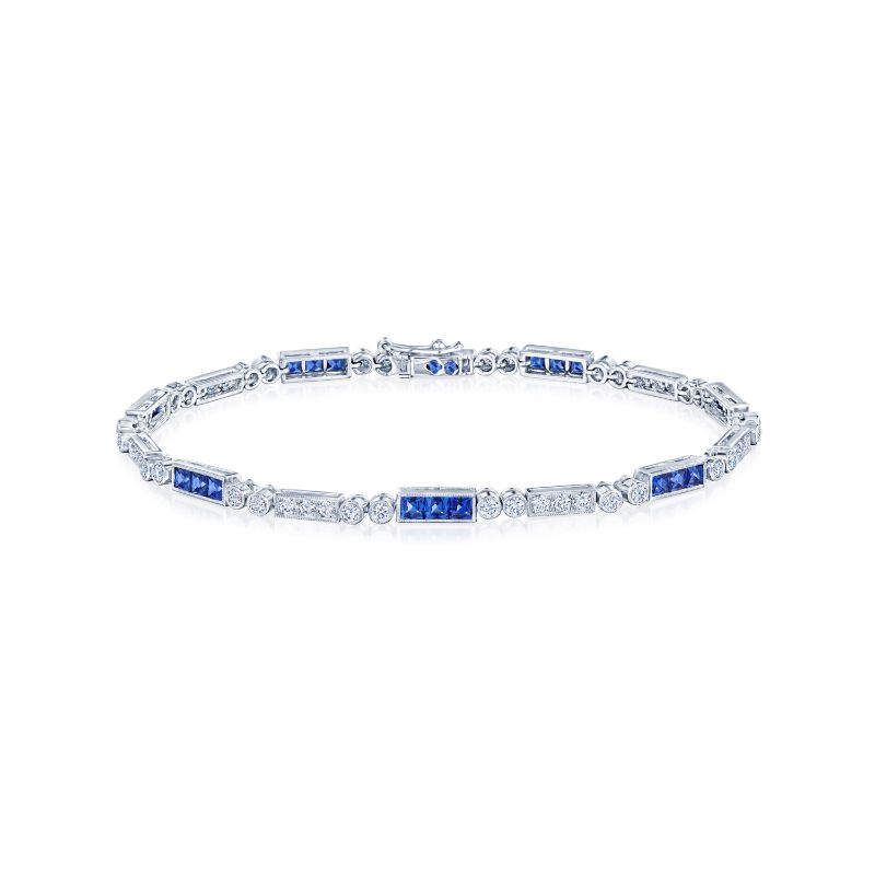 Kwiat Line Bracelet with Diamonds and Sapphires