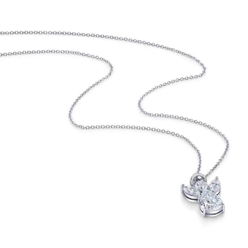 Bachendorf's Platinum and 18K white gold diamond angel pendant