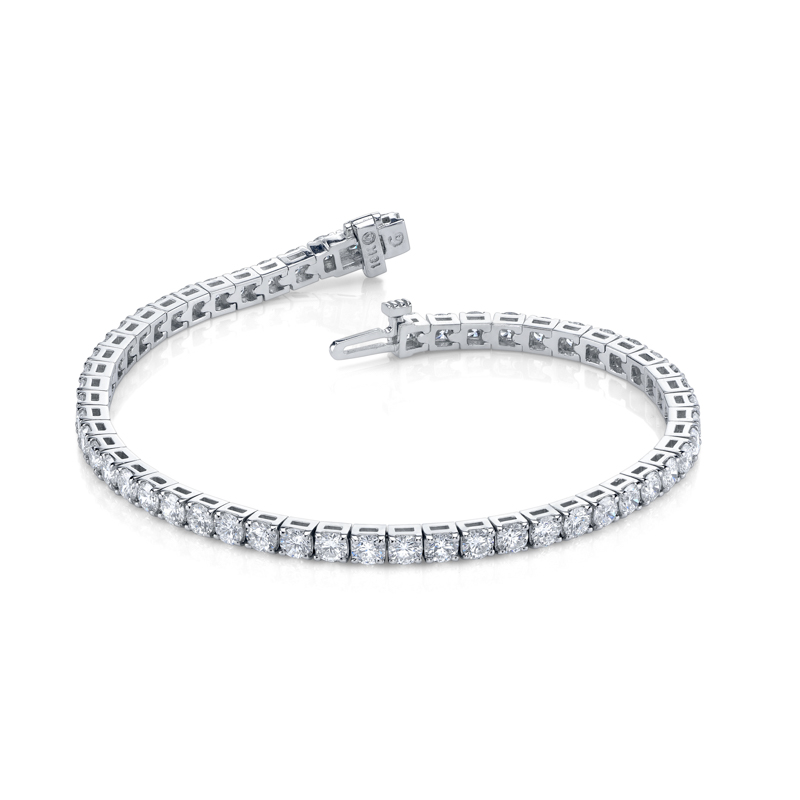 Bachendorf's 18K White Gold Rhodium Plated Diamond Straight Line Bracelet