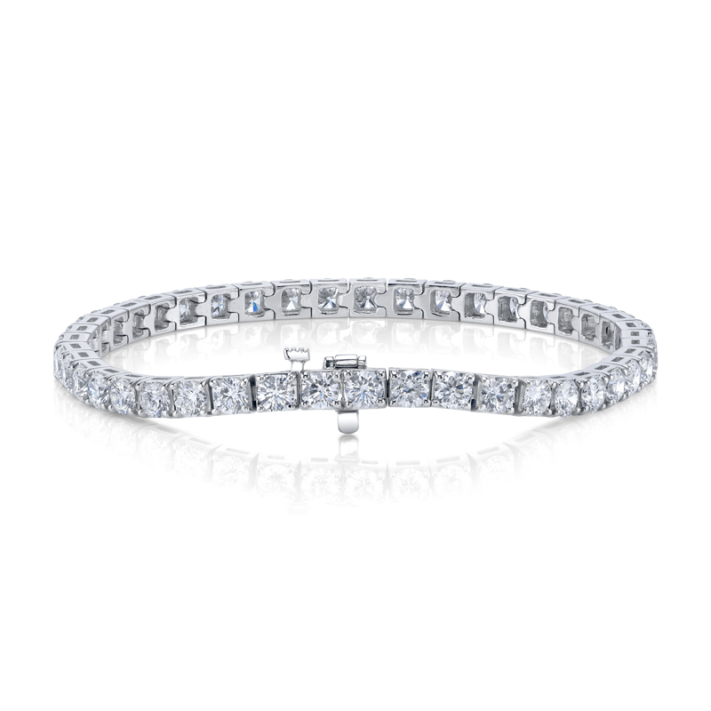 Bachendorf's 18K White Gold Rhodium Plated Diamond Straight Line Bracelet