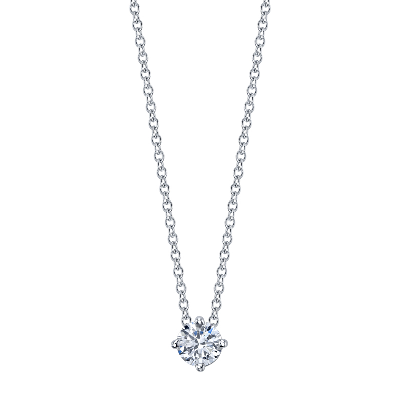 Bachendorf's 18K white gold rhodium plated floating diamond solitaire pendant
