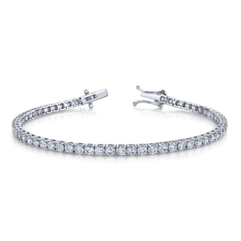 Norman Silverman 18K White Gold Rhodium Plated Straightline Bracelet