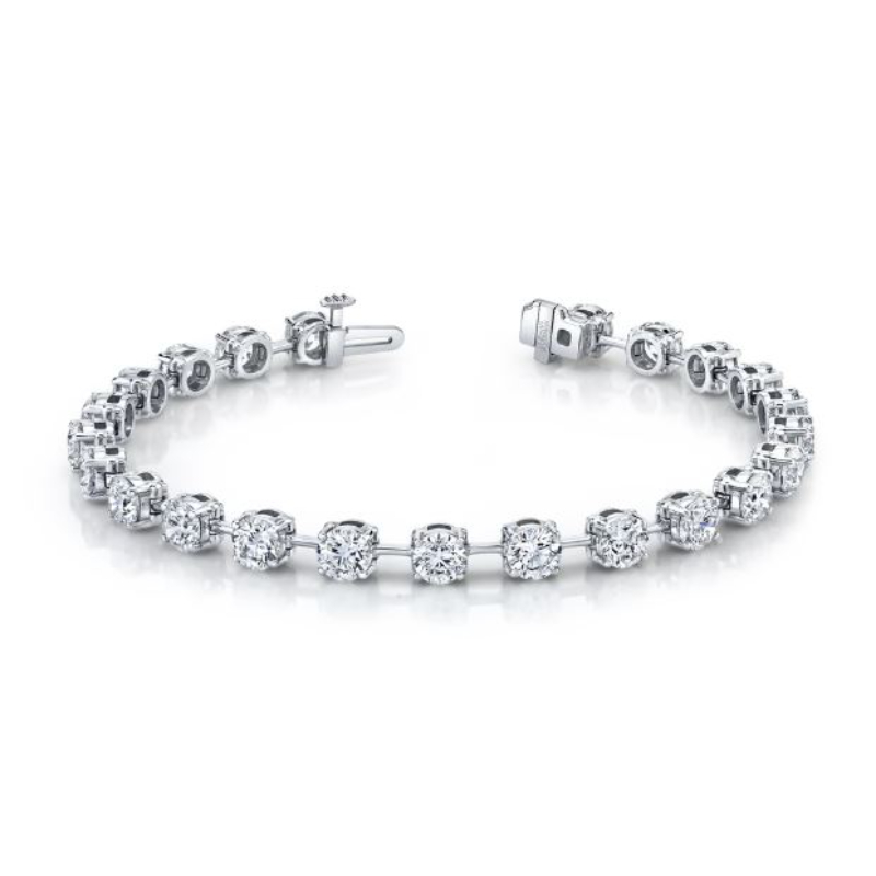 Norman Silverman 18K White Gold Rhodium Plated Diamond Wire Straightline Bracelet