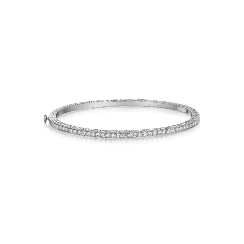 Penny Preville 18K White Gold Rhodium Plated Classic Bangle