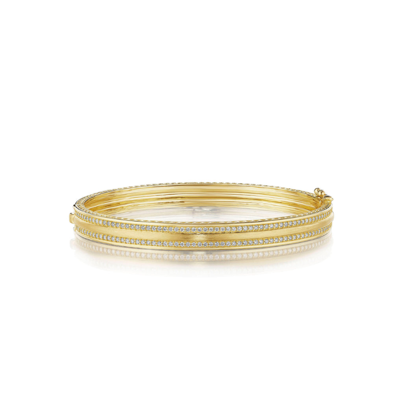 Penny Preville 18K Yellow Gold Amulet Engravable Bangle Bracelet