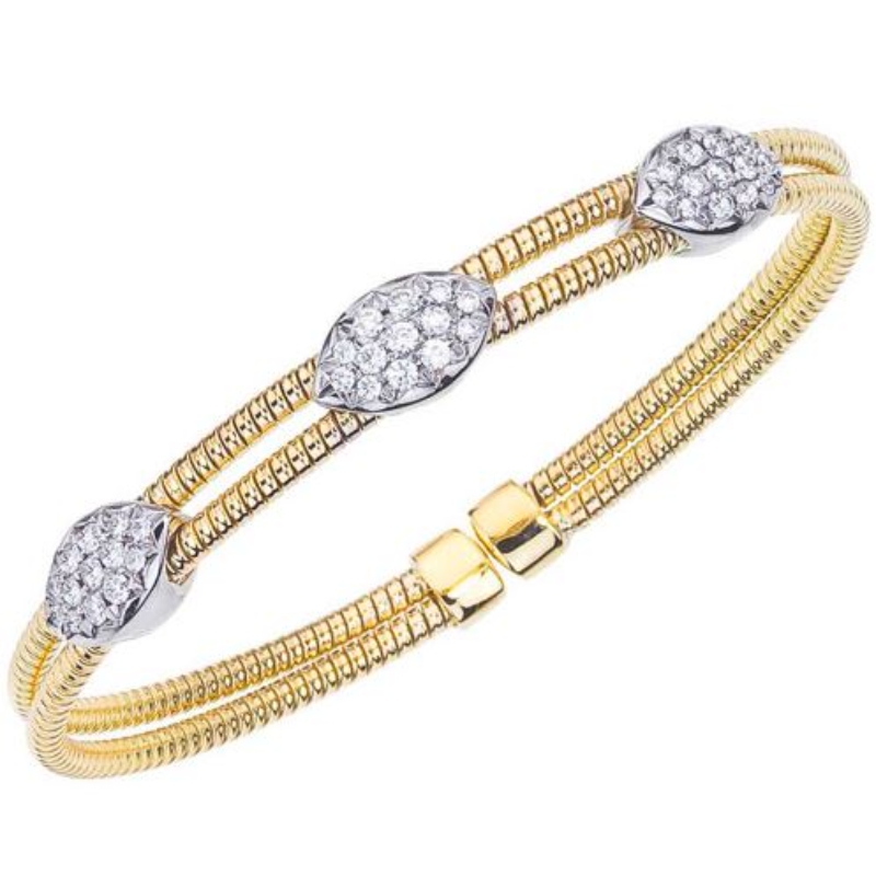 Fallon B. 18K Yellow and White Gold Rhodium Plated Double Row