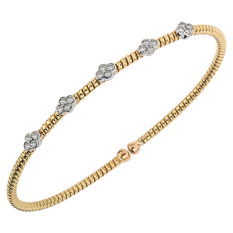 Fallon B. 18K Yellow and White Gold Bangle Bracelet