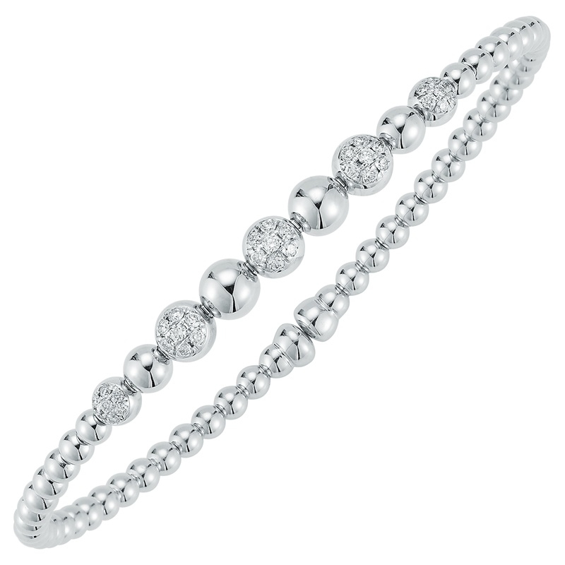 Fallon B. 18K White Gold Bead Bangle Bracelet