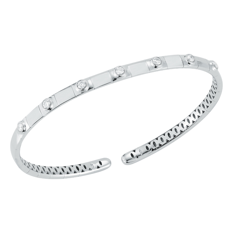 Fallon B. 18K White Gold Bezel Set Bangle Bracelet