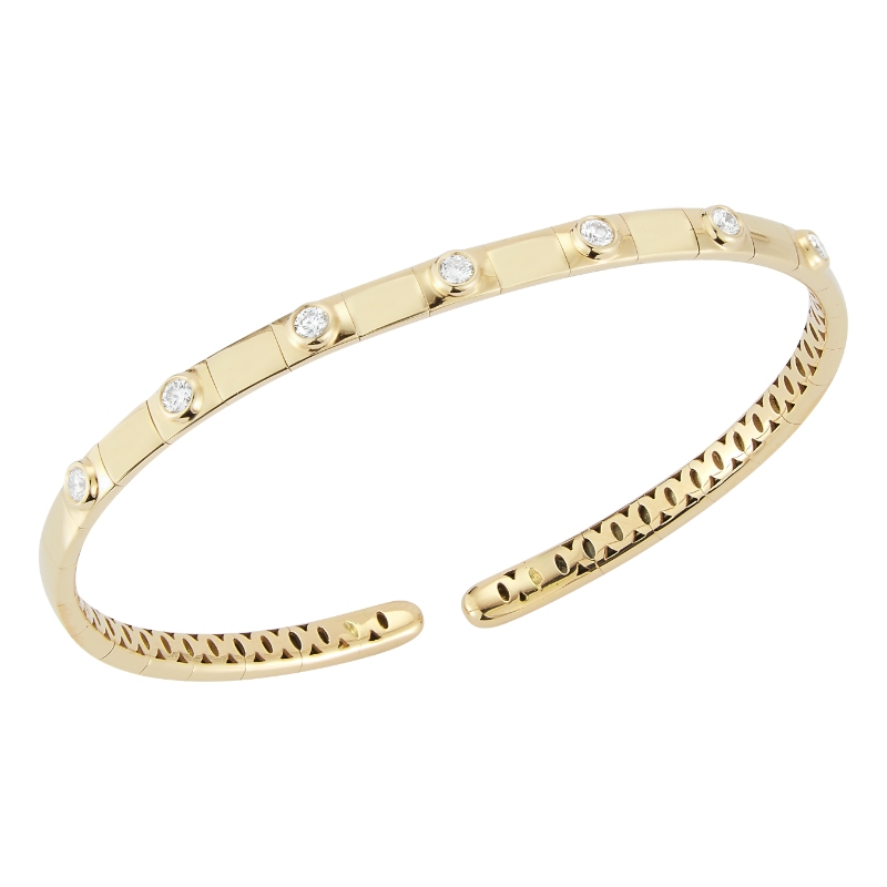 Fallon B. 18K Yellow Gold Bezel Set Bangle Bracelet