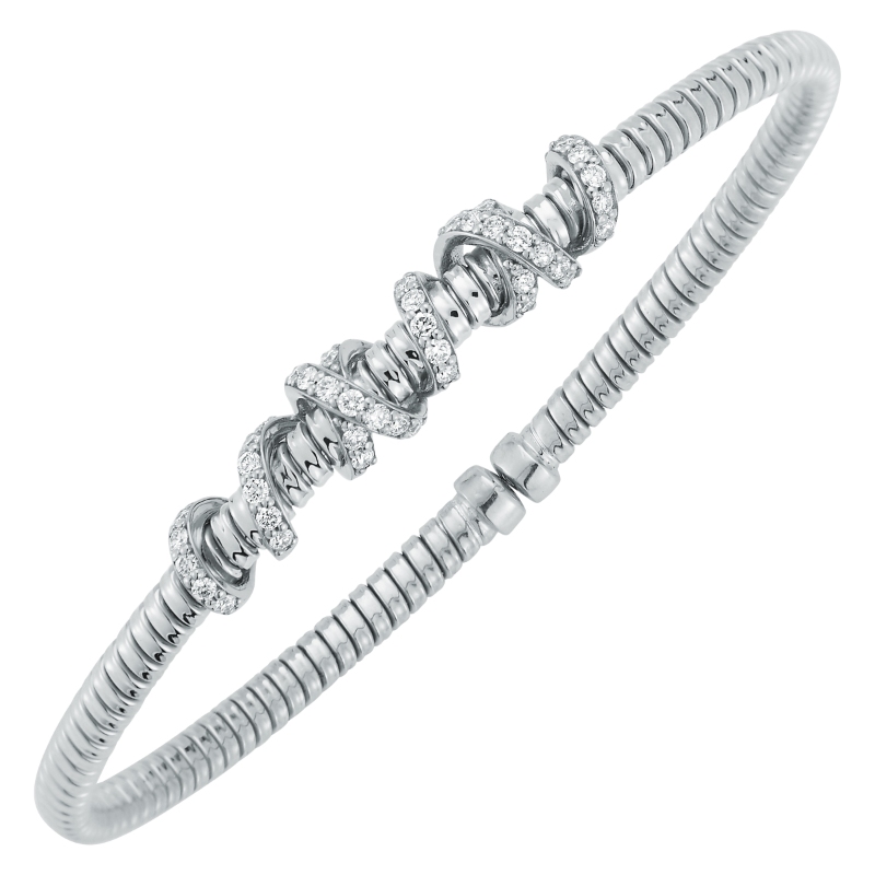 Fallon B. 18K White Gold Twist Bangle Bracelet