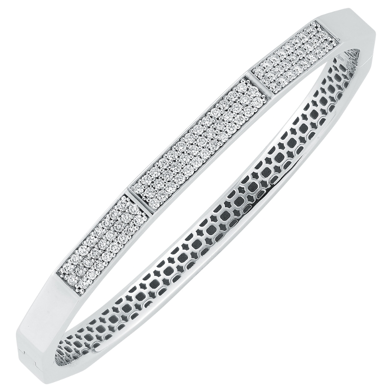 Fallon B. 18K White Gold Geometric Shape Bangle Bracelet