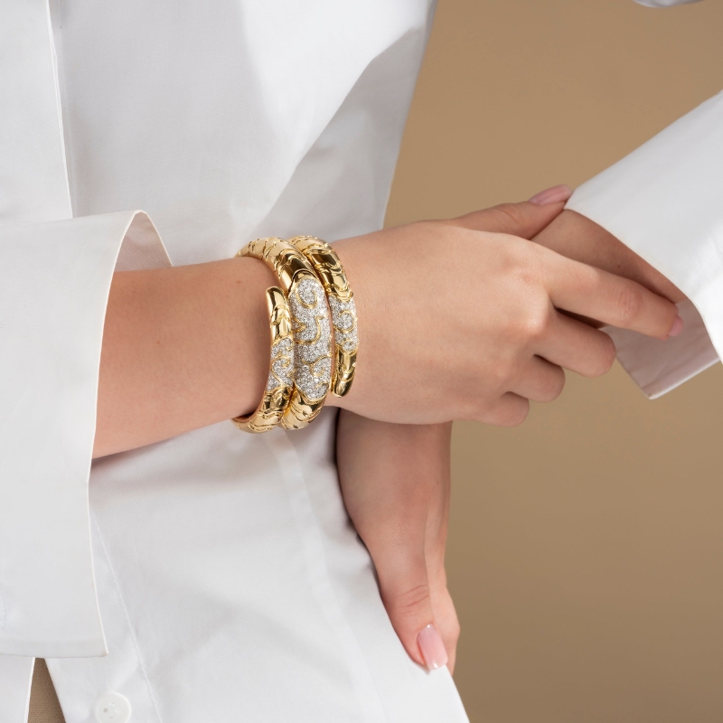 18K Yellow Gold Onda Triple Bangle Bracelet