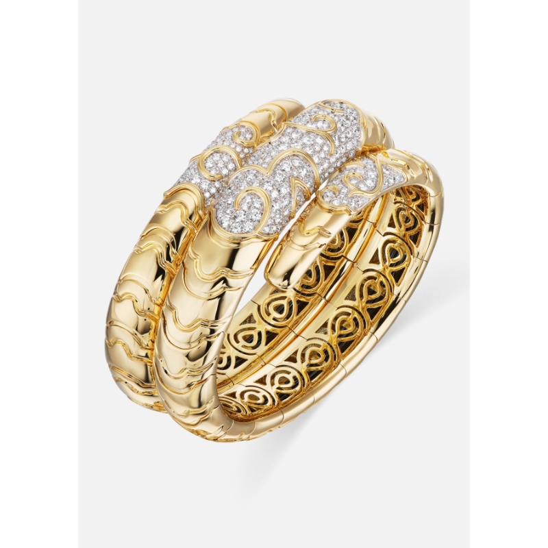 18K Yellow Gold Onda Triple Bangle Bracelet