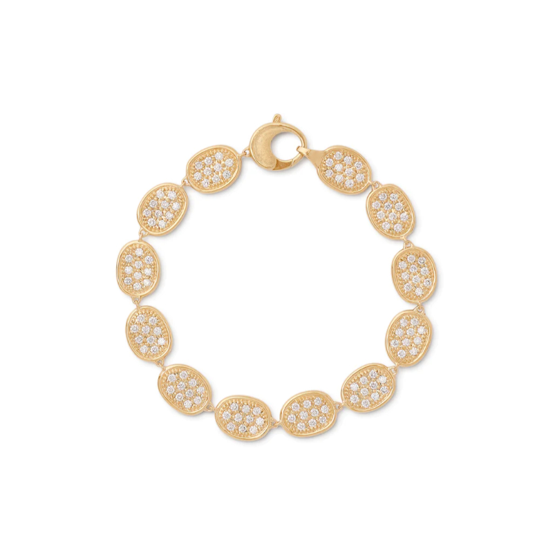 Marco Bicego® Lunaria Collection 18K Yellow Gold and Diamond Pavé Link Bracelet