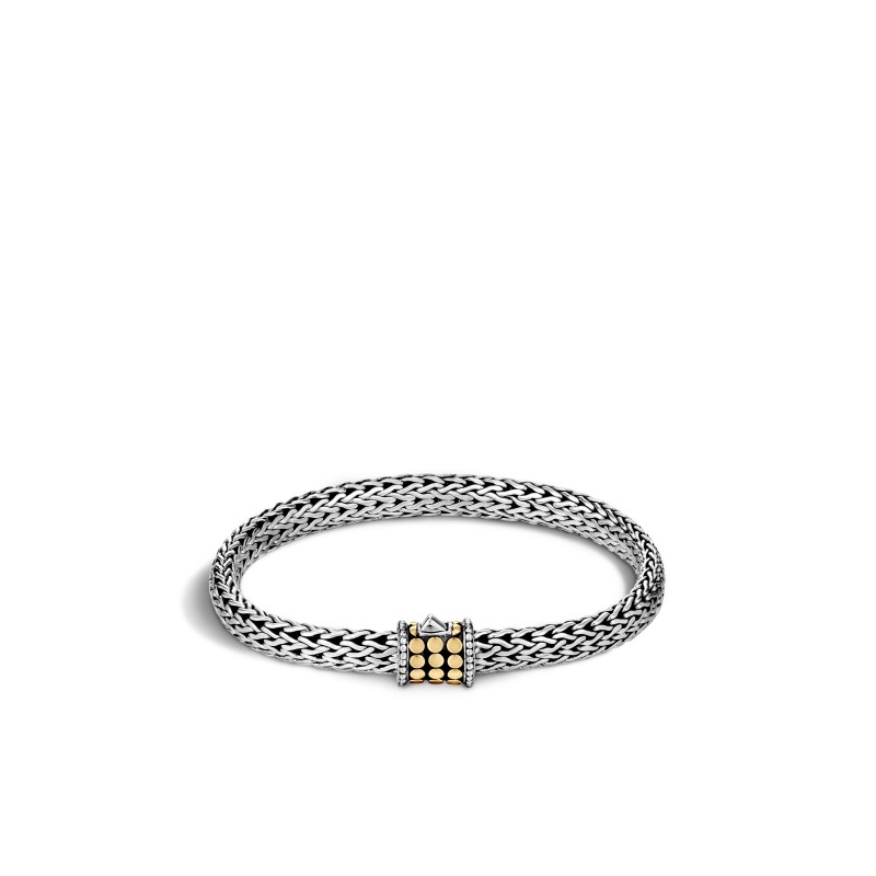 Dot  Silver and 18K Gold Small Bracelet