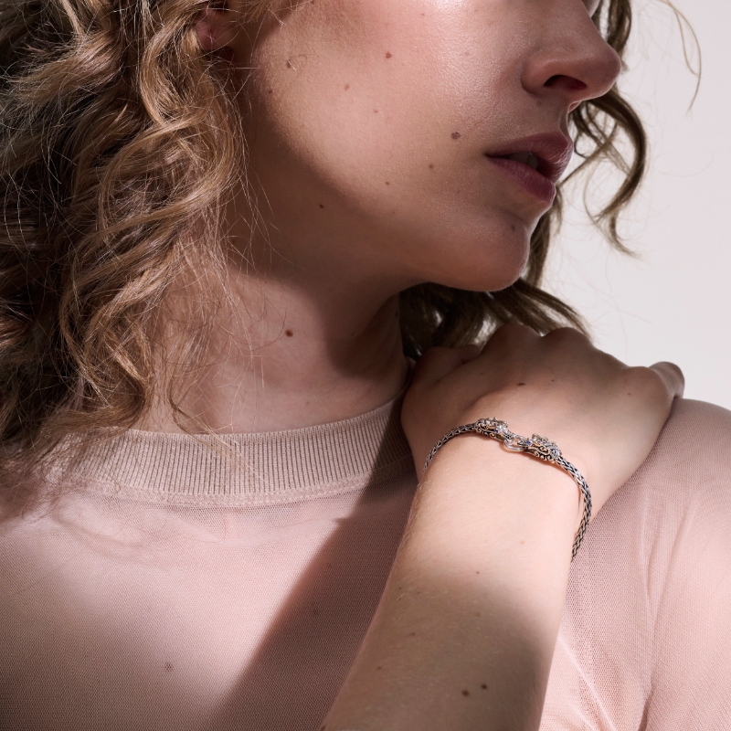 Naga Heritage Double Dragon Head Slim Chain Bracelet