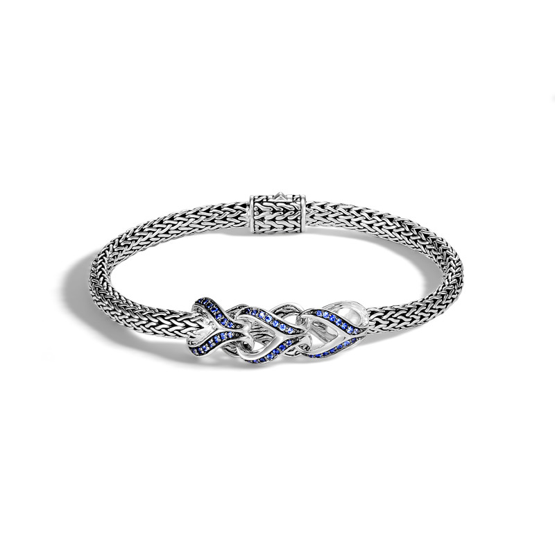 Asli Classic Chain Link 5MM Station Bracelet in Silver, Gem