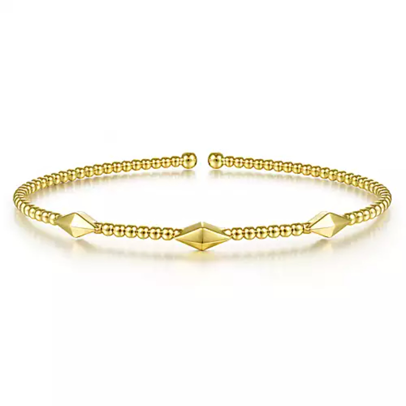 Gabriel & Co 18K Yellow Gold Bujukan Flexible Beaded Cuff Bracelet