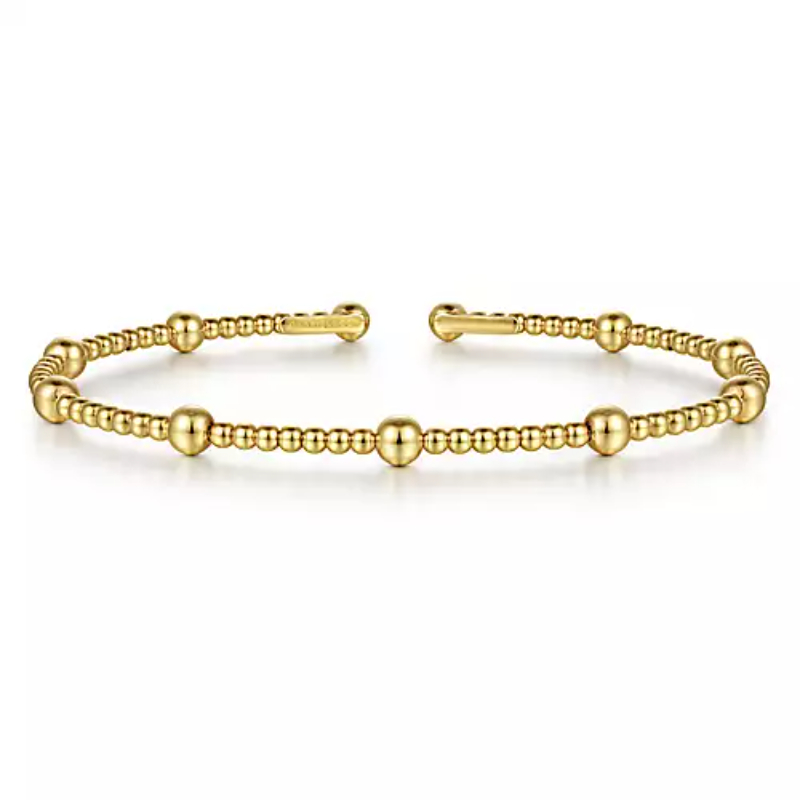 Gabriel & Co 18K Yellow Gold Bujukan Bead Cuff Bracelet