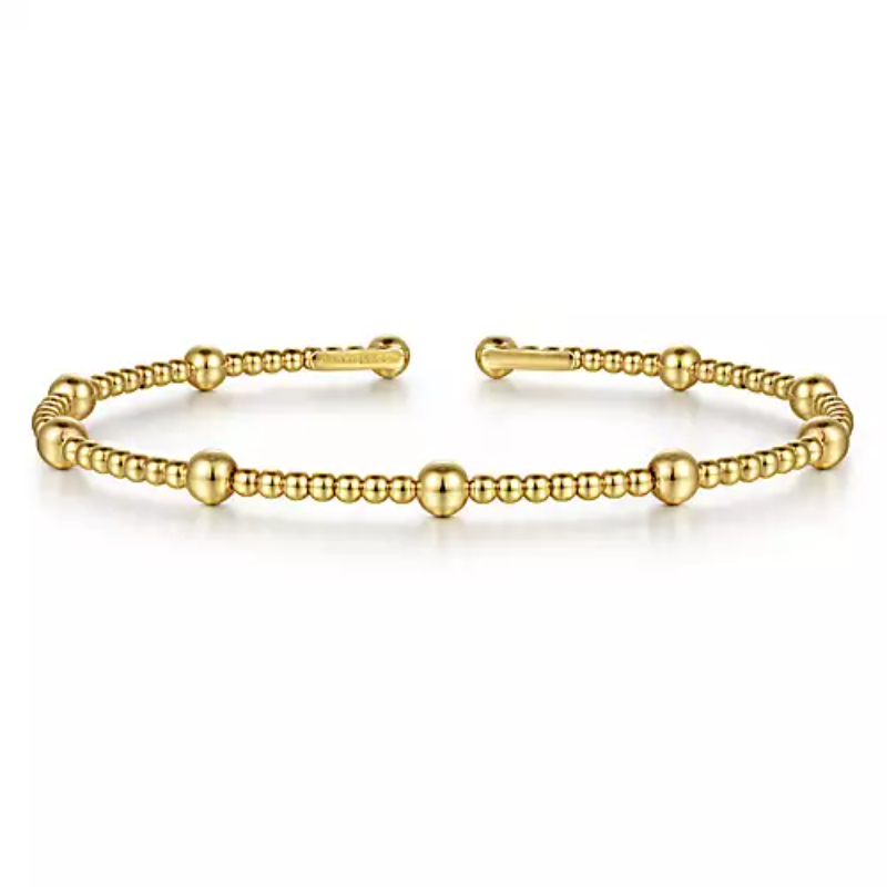 Gabriel & Co 18K Yellow Gold Bujukan Bead Cuff Bracelet