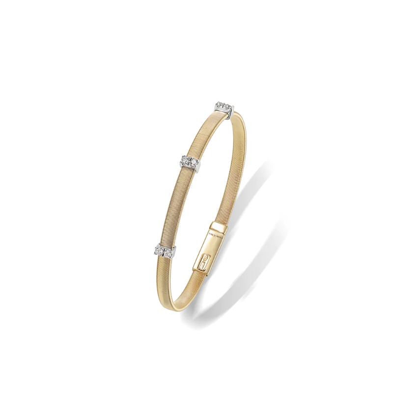 Marco Bicego® Masai Collection 18K Yellow Gold and Diamond Single Strand Bracelet