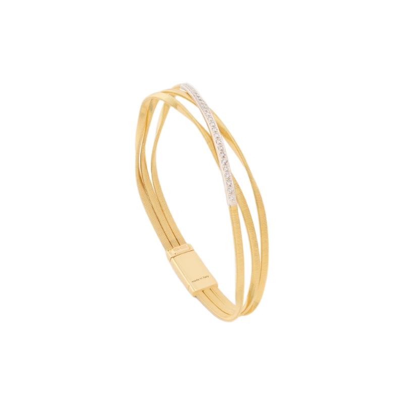 Marco Bicego 18K Yellow Gold And 18K White Gold Marrakech 3-Strand Coil Bangle Bracelet