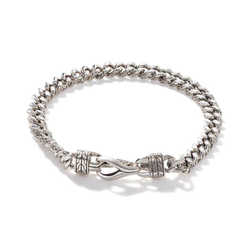 John Hardy sterling silver Asli Classic Chain curb link bracelet, 7mm bracelet with hook clasp, size M