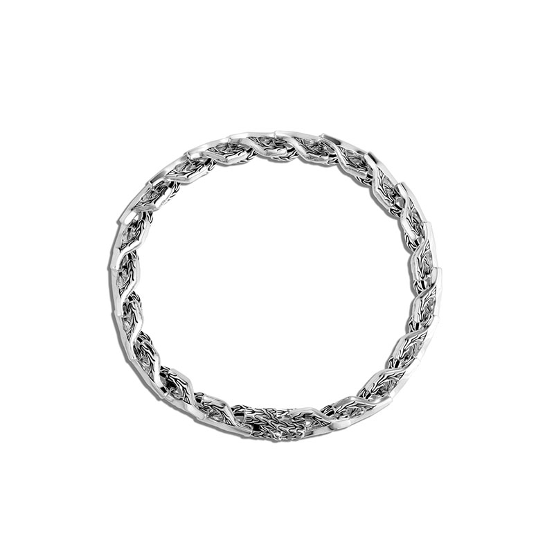 John Hardy sterling silver Asli Classic Chain link bracelet, 7mm bracelet with hook clasp, size M