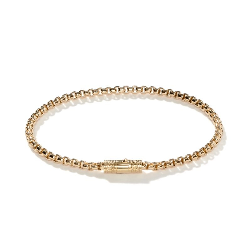 18K Yellow Gold Classic Chain Box Chain Bracelet